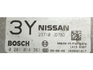 Řídící jednotka 0281014361, 0281014361   Nissan Qashqai 2008