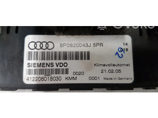 Блок управления климат-контролем 8P0820043J, 412206018030   Audi A3 S3 8P