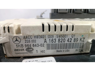 Блок управления климат-контролем A1638204289, 5HB96464302   Mercedes-Benz ML W163