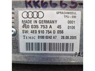 Блок управления 4E0035753A, 4E0910754D   Audi A8 S8 D3 4E