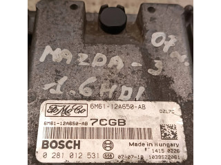 Блок управления двигателя 0281012531, 6M6112A650AB   Mazda 3 I