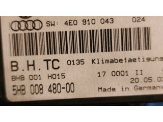 Блок управления климат-контролем 4E0820043, 4E0910043   Audi A8 S8 D3 4E