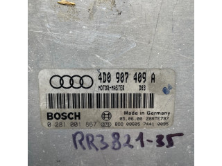 Блок управления двигателя 4D0907409A, 0281001867   Audi A8 S8 D2 4D