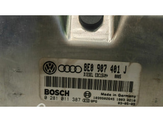 Блок управления двигателя 8E0907401J, 0281011387   Audi A6 S6 C5 4B