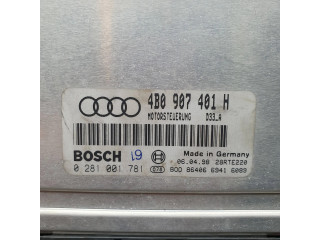 Блок управления двигателя 4B0907401H, 0281001781   Audi A6 S6 C5 4B