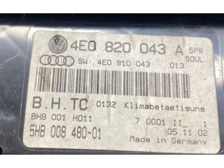 Блок управления климат-контролем 4E0820043A, 4E0910043   Audi A8 S8 D3 4E