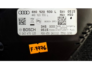 Панель приборов 4H0920930L, 0263670125   Audi A8 S8 D4 4H       