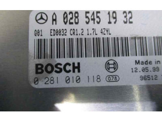 Řídící jednotka A0285451932, 0281010118   Mercedes-Benz A W168 1999