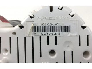 Přístrojová deska  Mercedes-Benz SL R230 2004 A2305407547, A2305404847  