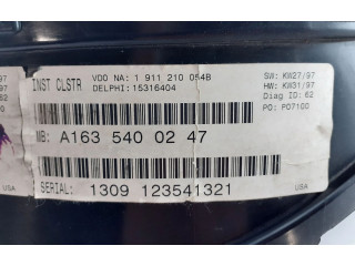 Přístrojová deska  Mercedes-Benz ML W163 2000 A1635400247  