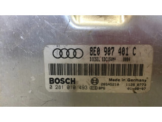 Блок управления двигателя 8E0907401C, 0281010493   Audi A6 S6 C5 4B