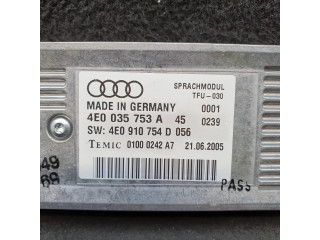 Блок управления голосом 4E0035753A, 4E0910754D   Audi A8 S8 D3 4E