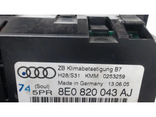 Блок управления климат-контролем 8E0820043BQ5PR   Audi A4 S4 B7 8E 8H