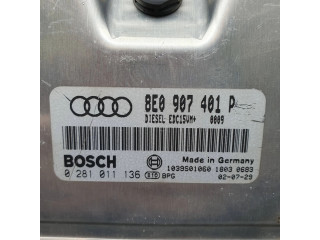 Блок управления двигателя 8E0907401P, 0281011136   Audi A6 S6 C5 4B