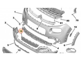 Нижняя решётка (из трех частей) Citroen C3 2016- года 98328725, 98328725XT      