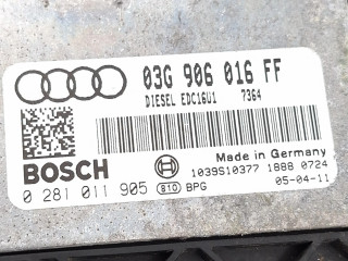 Блок управления двигателем Блок управления 03G906016FF, 0281001905   Audi A3 S3 8P