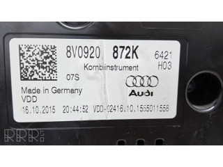 Панель приборов 8V0920872K, 1555011558   Audi A3 S3 8V       