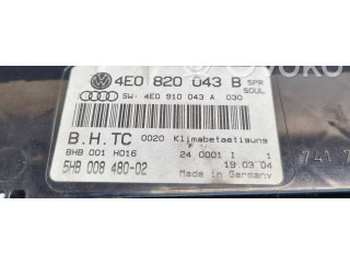 Блок управления климат-контролем 4E0820043B, 5HB00848002   Audi A8 S8 D3 4E
