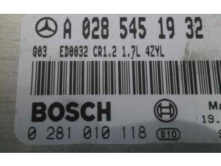 Řídící jednotka A0285451932, 0281010118   Mercedes-Benz A W168 1999
