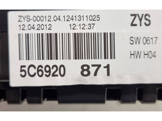 Přístrojová deska  Volkswagen Jetta VI 2012 5C6920871, ZYS0001204  