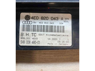 Блок управления климат-контролем 4E0820043A, 4E0910043   Audi A8 S8 D3 4E
