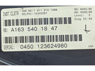Přístrojová deska  Mercedes-Benz ML W163 2000 A1635401847, 1911210126B  