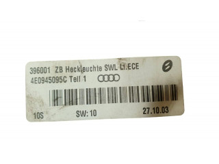 Задний фонарь левый сзади 4E0945095C, 396001    Audi A8 S8 D3 4E   2002-2009 года