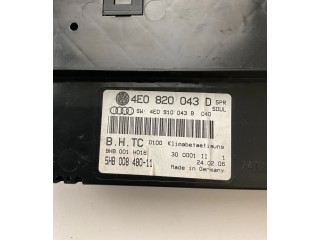 Блок управления климат-контролем 4E0820043D, 5HB00848011   Audi A8 S8 D3 4E