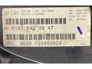 Přístrojová deska  Mercedes-Benz ML W163 1998 A1635400947, 15339450  
