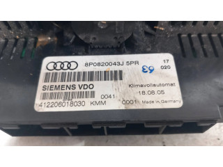 Блок управления климат-контролем 8P0820043J, 412206018030   Audi A3 S3 8P