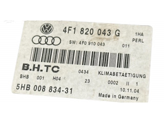 Блок управления климат-контролем 4F1820043G, 4F0910043   Audi A6 S6 C6 4F