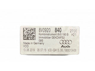 Панель приборов 8V0920840, 8V0190B   Audi A3 S3 8V       