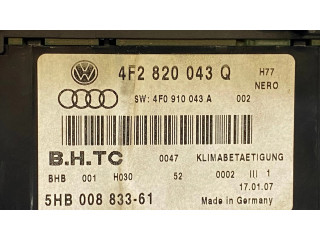 Блок управления климат-контролем 4F2820043Q, 5HB00883361   Audi A6 S6 C6 4F