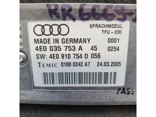 Блок управления голосом 4E0035753A, 4E0910754D   Audi A8 S8 D3 4E