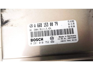 Řídící jednotka a6681530079, 0281010752   Mercedes-Benz A W168 2001