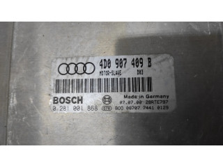 Блок управления двигателя 0281001868, 4D0907409B   Audi A8 S8 D2 4D