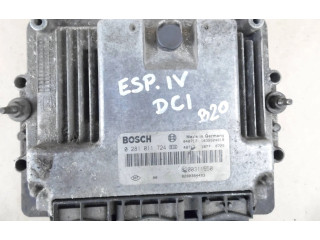 Блок управления двигателя 8200311550, 0281011724   Renault Espace IV