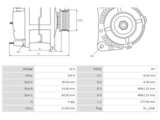 Генератор FG23S031, 3EFFE   Volkswagen Touareg II      