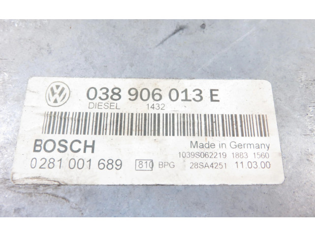 Řídící jednotka 0281001689, 038906013E   Volkswagen Caddy 1999