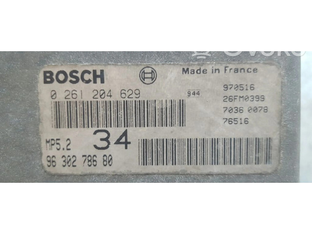 Řídící jednotka 9630278680, 0261204629   Peugeot 106 1996