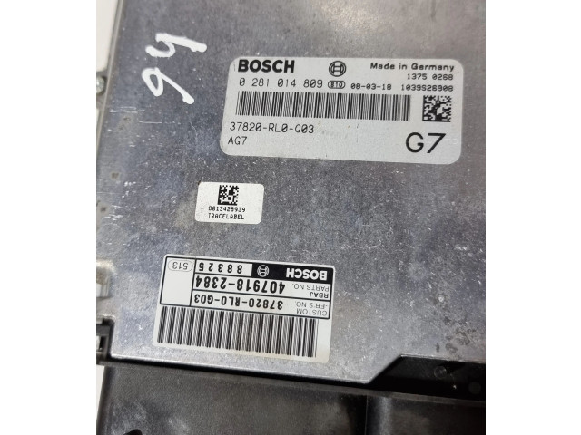 Řídící jednotka 37820RL0G03, 0281014809   Honda Accord 2011