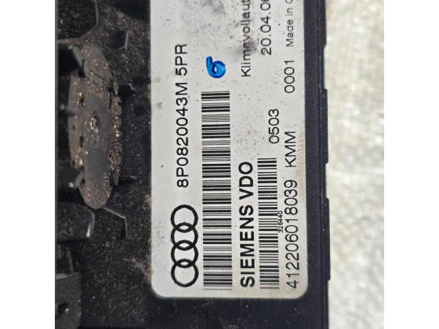 Блок управления климат-контролем 8P0820043M, 412206018039   Audi A3 S3 A3 Sportback 8P