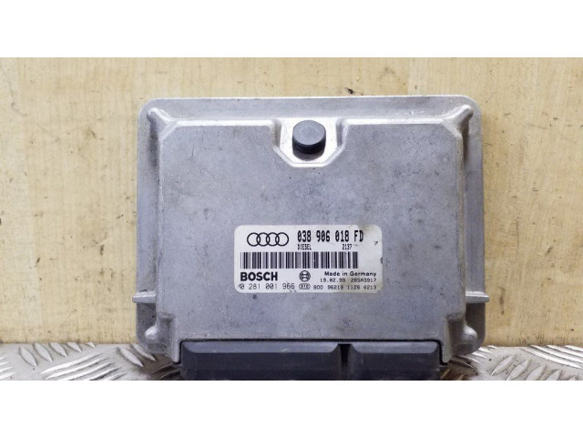 Блок управления двигателя 038906018FD, 0281001966   Audi A4 S4 B5 8D