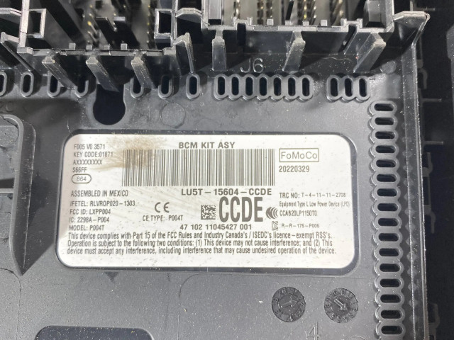 Pojistková skříňka Řídící jednotka BSM LU5T15604CCDE   Ford Escape IV 2022
