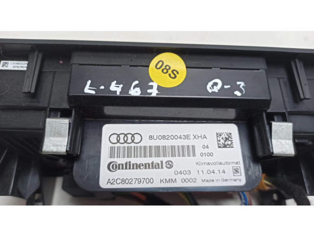 Блок управления климат-контролем 8U0820043E   Audi Q3 8U