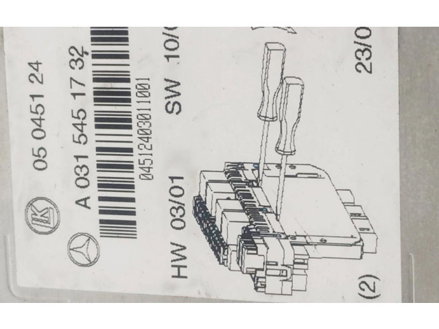   Pojistková skříňka A0315451732   Mercede-Benz S W220 