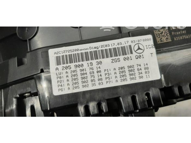 Přístrojová deska  Mercedes-Benz GLC C253 2017 A2059006527  