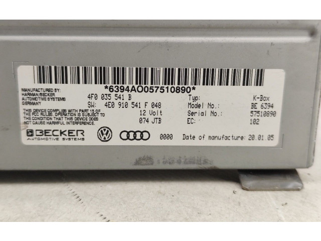 Řídící jednotka 4F0035541B   Audi A6 S6 C6 4F 2004