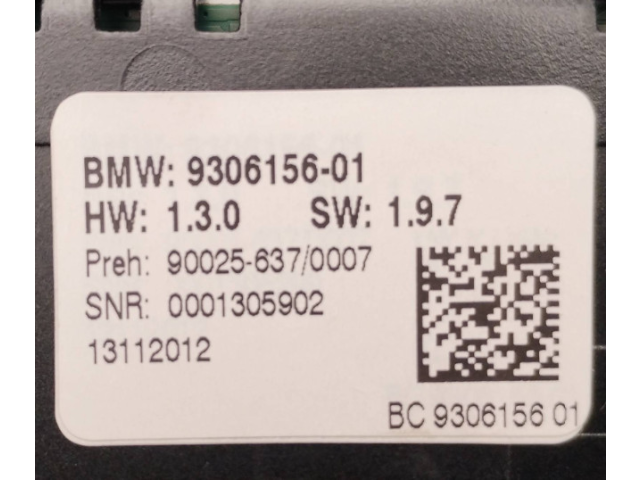 Блок управления климат-контролем 9306156, 900256370007   BMW 5 F10 F11