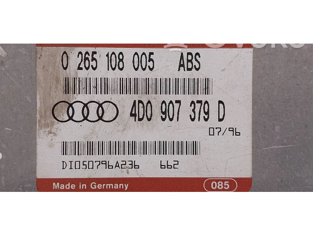 Блок управления АБС 0265108005, 4D0907379D   Audi A4 S4 B6 8E 8H